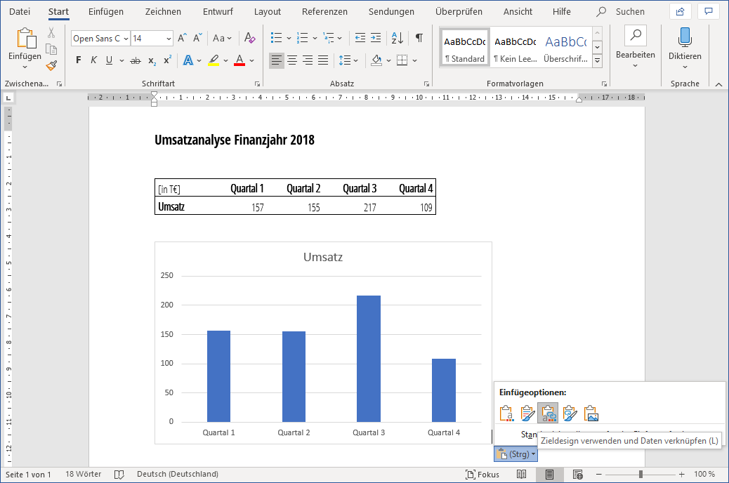 Word Und Excel Verknupfen So Fugen Sie Excel Tabellen Und Diagramme Richtig Ein Ionas